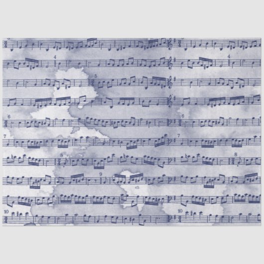 Papier Mousseline Notes musicales aquarelle (Recto)