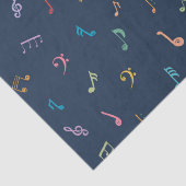 Papier Mousseline Notes musicales bleues (Détail)