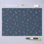 Papier Mousseline Notes musicales bleues (Artisanat)