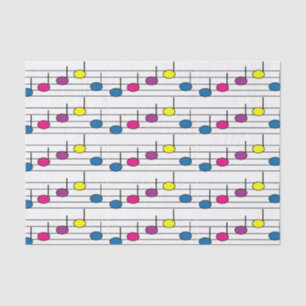 Papier Mousseline Notes musicales colorées