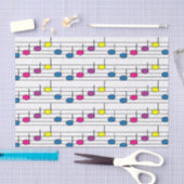 Papier Mousseline Notes musicales colorées (Artisanat)