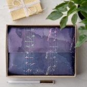 Papier Mousseline Notes musicales d'Iridescente sur le découpage vio (Cadeau)