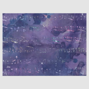 Papier Mousseline Notes musicales d'Iridescente sur le découpage vio