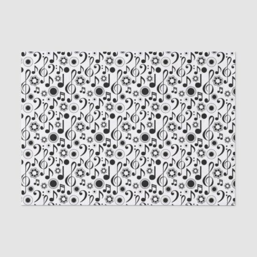Papier Mousseline Notes musicales et Clefs (Recto)