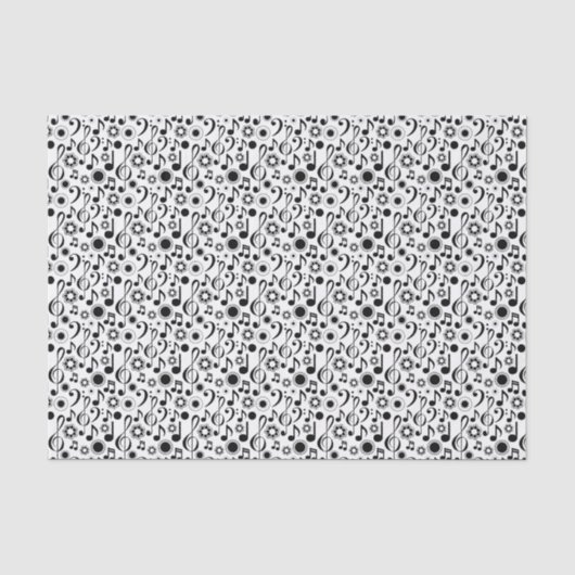 Papier Mousseline Notes musicales et Clefs (Recto)