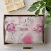 Papier Mousseline Notes musicales et design Vintage Rose (Cadeau)