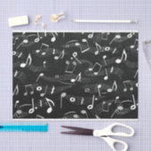 Papier Mousseline Notes musicales Musicien Noir Blanc Découpage (Artisanat)