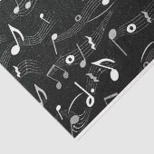 Papier Mousseline Notes musicales Musicien Noir Blanc Découpage (Détail)