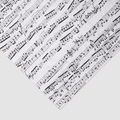 Papier Mousseline Notes musicales noires et blanches (Détail)