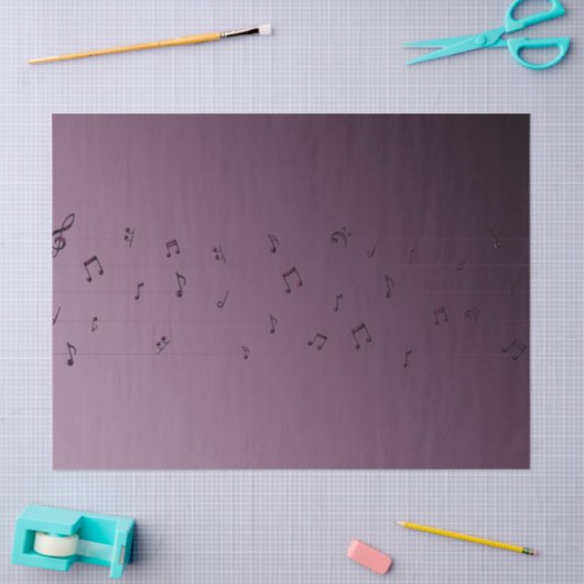 Papier Mousseline Notes musicales Ombre Mauve (Artisanat)