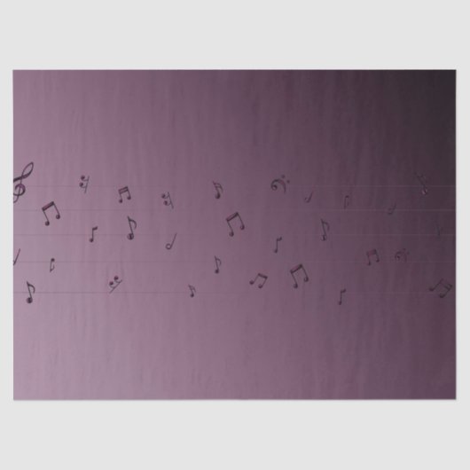 Papier Mousseline Notes musicales Ombre Mauve (Recto)