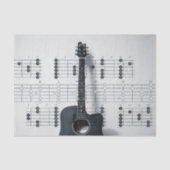 Papier Mousseline Notes musicales Papier Tissu Guitare (Recto)