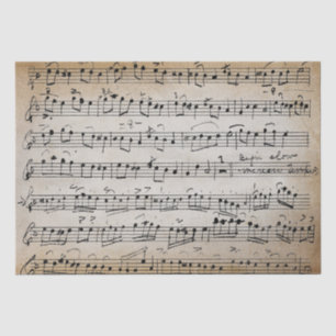 Papier Mousseline Notes musicales Vintages manuscrites