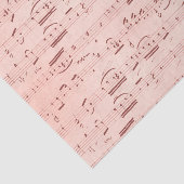 Papier Mousseline Notes musicales Vintages roses (Détail)