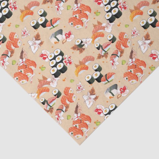 Papier Mousseline Nourriture japonaise : Sushi Motif 3 (Détail)