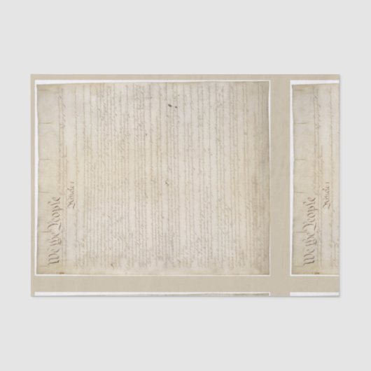 Papier Mousseline Nous, Constitution du Peuple, découpage Vintage (Recto)