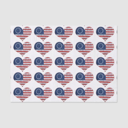 Papier Mousseline Nous Le Peuple Le Coeur Du Drapeau Américain (Recto)