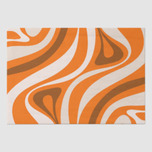 Papier Mousseline Nouveau Groove Retro Motifs Abstraits Orange Brown