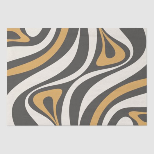 Papier Mousseline Nouveau Motif Abstrait Groove Retro (Recto)