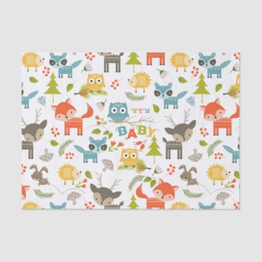 Papier Mousseline Nouvelle Typographie Bébé Avec De Bons Animaux En (Recto)