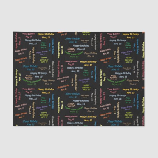 Papier Mousseline Novembre, 15 Anniversaire Tissue Paper (Recto)