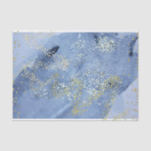 Papier Mousseline Nuage d'aquarelle bleu doré