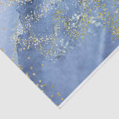 Papier Mousseline Nuage d'aquarelle bleu doré (Détail)