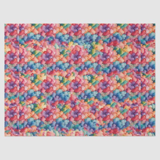 Papier Mousseline Nuages arc-en-ciel (Recto)