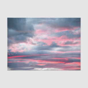 Papier Mousseline Nuages Beau Rose Blanc Bleu Ciel
