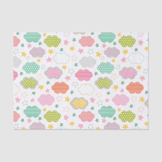 Papier Mousseline Nuages colorés (Recto)