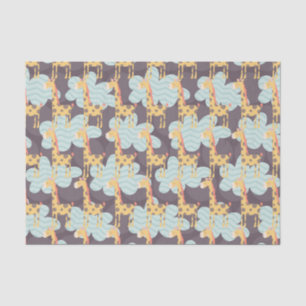 Papier Mousseline Nuages et girafes