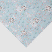 Papier Mousseline Nuages et gouttes d'eau de lapin - Bleu (Détail)