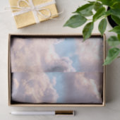 Papier Mousseline Nuages fluffés roses illuminés dans un ciel bleu (Cadeau)
