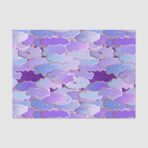 Papier Mousseline Nuages japonais, crépuscule, violette et Deep