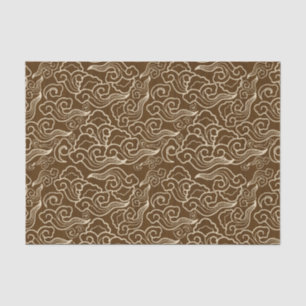 Papier Mousseline Nuages japonais vintages, brun chocolat
