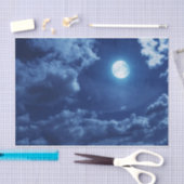 Papier Mousseline Nuages nocturnes avec lune - Papier Tissu (Artisanat)