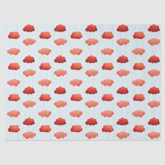 Papier Mousseline Nuages oranges à l'aquarelle (Recto)