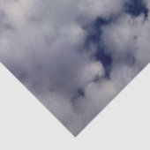 Papier Mousseline Nuages Puffy Sur Papier Tissu Ciel Bleu (Détail)