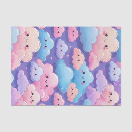 Papier Mousseline nuages souriants (Recto)