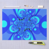 Papier Mousseline Nuances de bleu moderne art fractal Abstrait (Artisanat)