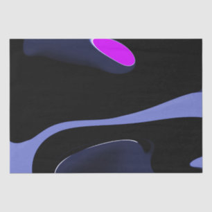 Papier Mousseline Nuit de la Comète : Bleu Abstrait, Violet & Noir