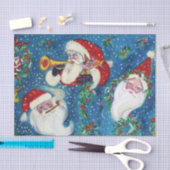 PAPIER MOUSSELINE NUIT DE NOËL / TROIS PÈRE NOËL (Artisanat)