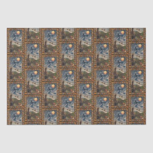 Papier Mousseline Nuit étoilée avec bordure d'automne Halloween (Recto)