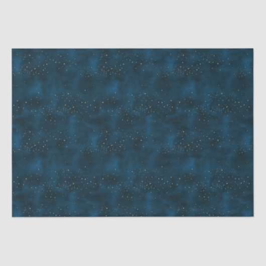 Papier Mousseline Nuit étoilée bleu et blanc céleste (Recto)