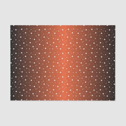 Papier Mousseline Nuit étoilée dans l'orange brulé (Recto)
