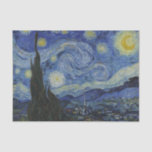 Papier Mousseline "Nuit étoilée" par Van Gogh<br><div class="desc">Ce design présente une reproduction en très haute résolution non altérée et non modifiée du célèbre tableau "Starry Night" de Van Gogh.</div>