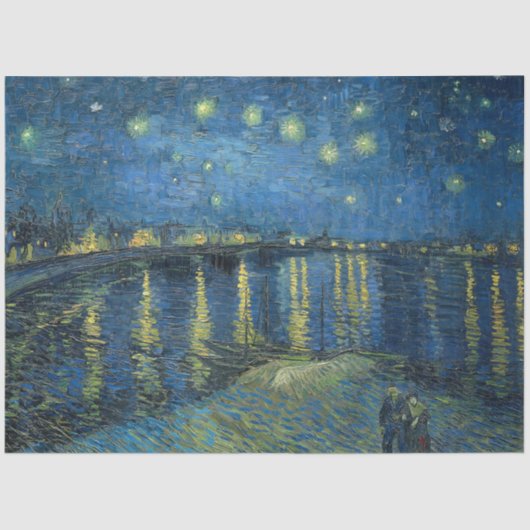 Papier Mousseline Nuit étoilée sur le Rhône (par van Gogh) (Recto)