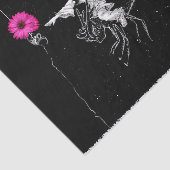 Papier Mousseline Nuit fée avec Fleur rose (Détail)