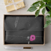 Papier Mousseline Nuit fée avec Fleur rose (Cadeau)