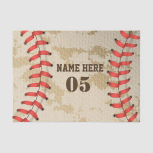 Papier Mousseline Numéro de base-ball Vintage personnalisé Rétro